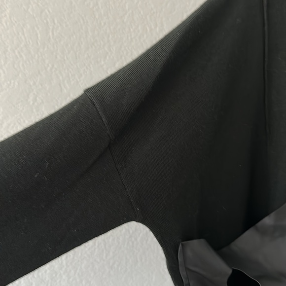 Bize Asymmetrical Wool Blend and Vegan Leather Sweater Size 2 - Picture 3 of 10